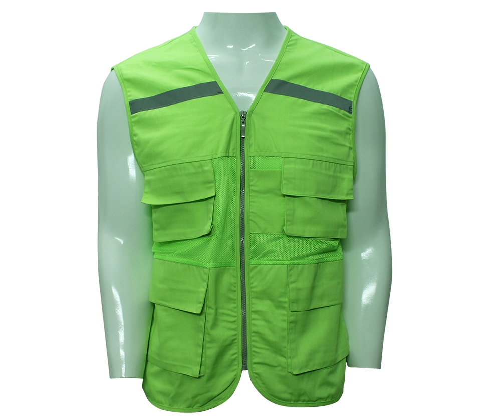 ÁO GILE 4 TÚI HỘP VẢI + LƯỚI - MÀU XANH CHUỐI