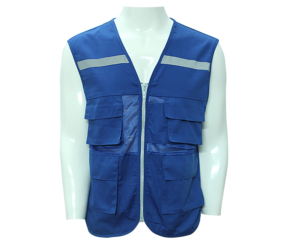 ÁO GILE 4 TÚI HỘP VẢI + LƯỚI - MẦU XANH BLUE