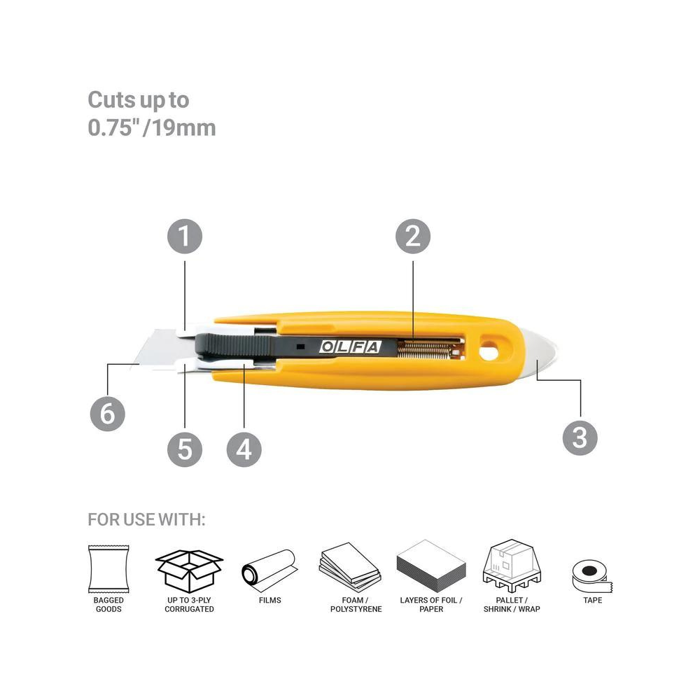 Olfa SK-9 | Dao Cắt An Toàn Tự Động Kèm Mũi Chia