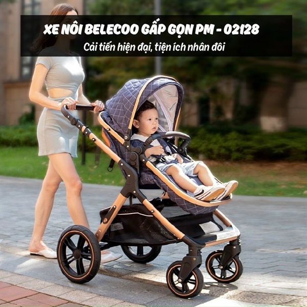 Xe đẩy Belecoo gấp gọn Navy PM- 02128