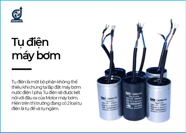 Cách đấu tụ máy bơm nước Motor 1 pha chi tiết