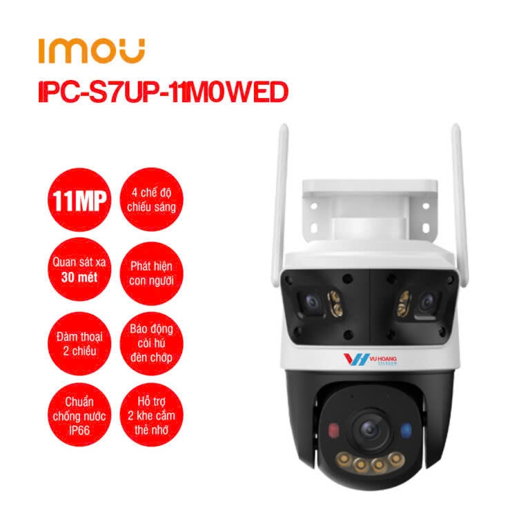 Camera Wifi IMOU 3 mắt Cruiser Triple 11MP IPC-S7UP-11M0WED