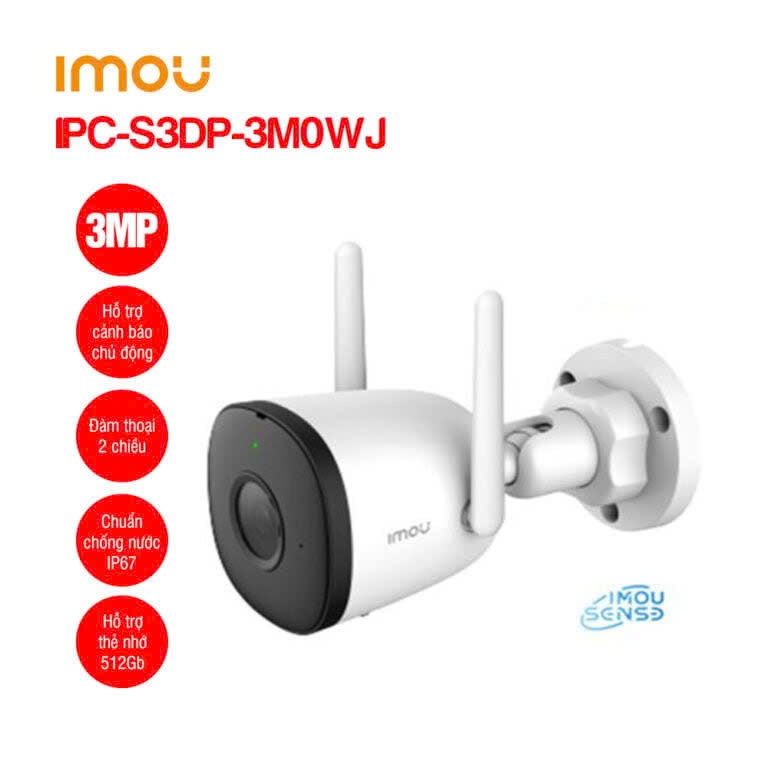 Camera Imou IPC-S3DP-3M0WJ 3MP Wifi thân cố định Ngoài Trời