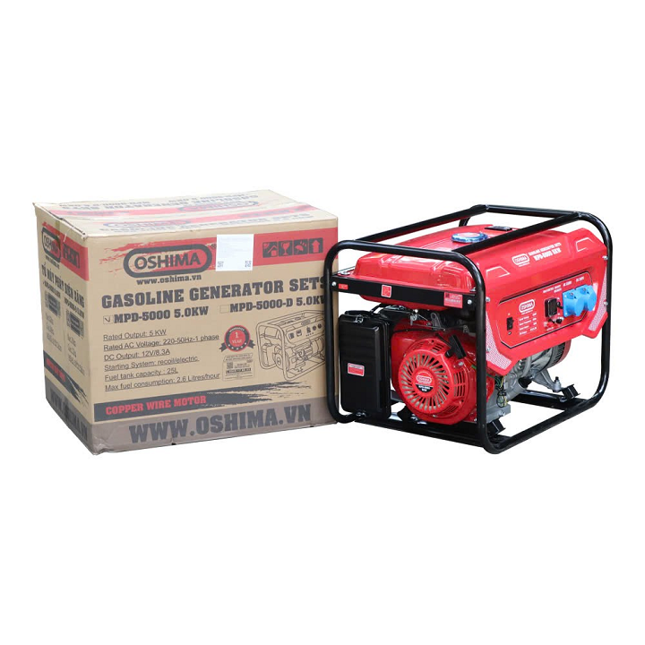 Máy phát điện chạy xăng gia đình OSHIMA MPD5000 5KW