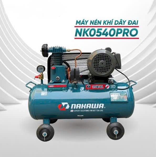 Máy nén khí dây đai 1/2HP NAKAWA NK0540PRO 40L