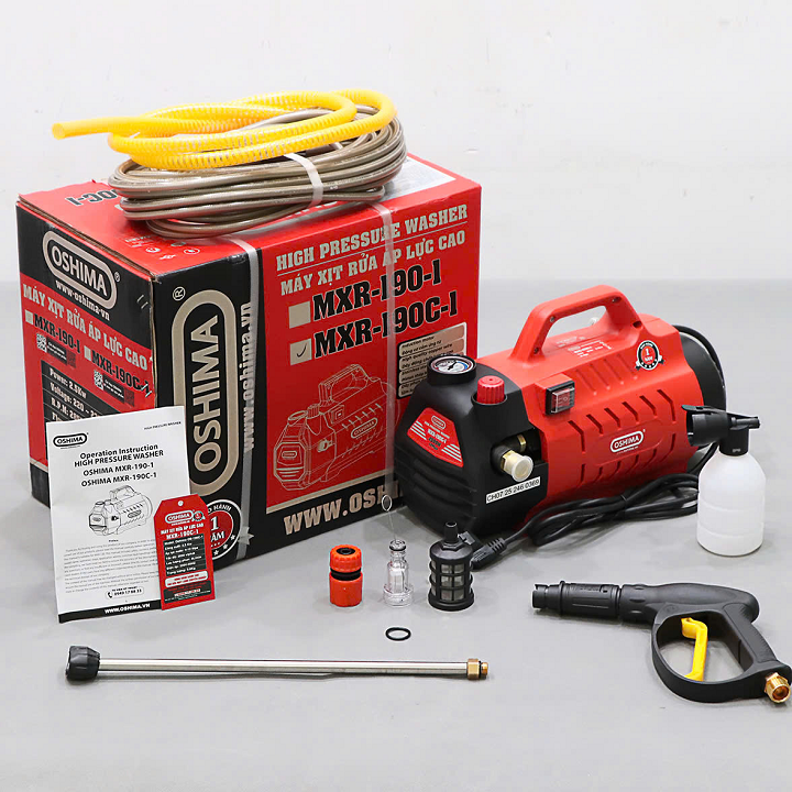 Máy xịt rửa OSHIMA MXR-190C-1 2.5kW đỏ điện 1 pha