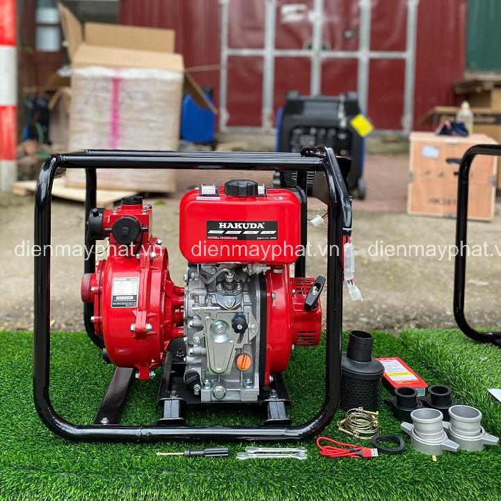 Máy bơm cứu hỏa chạy dầu HAKUDA 6.5HP HKD50MBE có đề