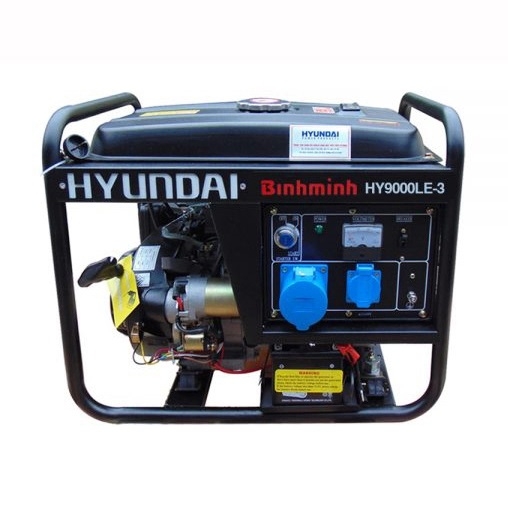 Máy phát điện 6kW chạy xăng đề nổ hyundai HY9000LE-3 3 pha