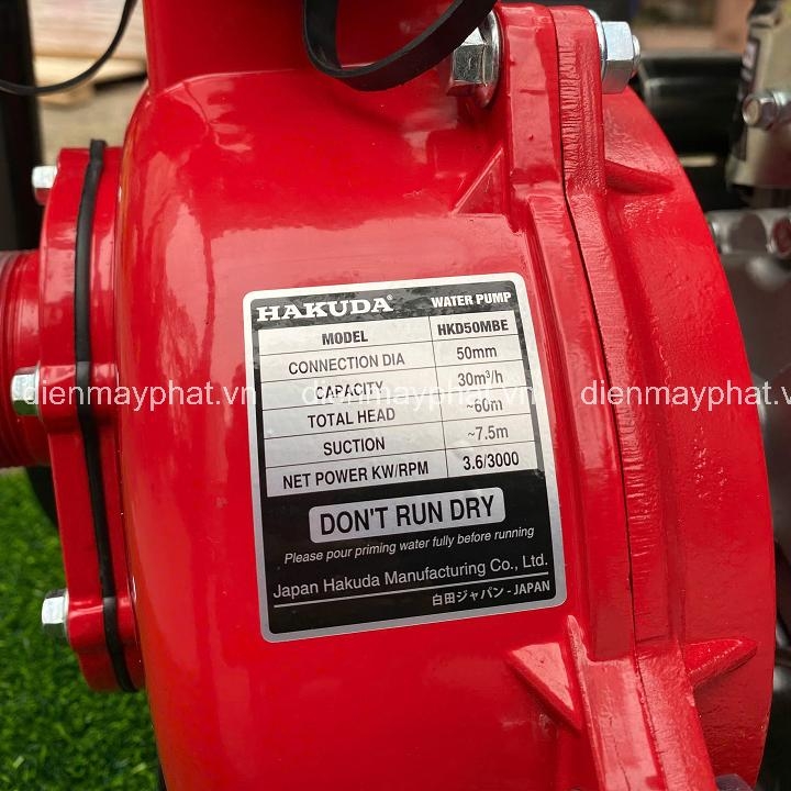 Máy bơm chạy dầu cao áp HAKUDA 6.5HP HKD50MBE đề