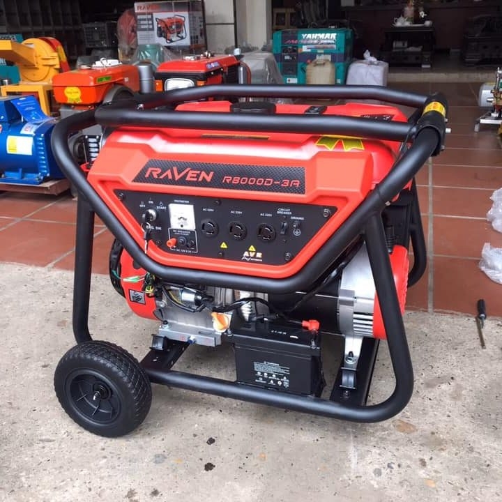 Máy Phát Điện Chạy Xăng Raven 6Kw R8000D-3A Đề