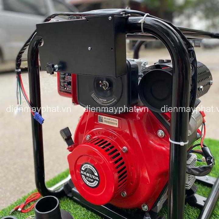 Máy bơm nước chạy dầu cao áp HAKUDA 6.5HP HKD50MBE có đề