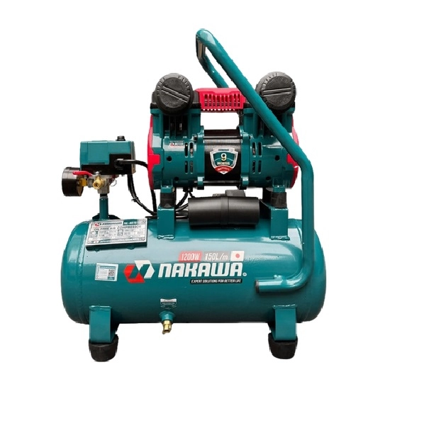 Máy nén khí không dầu tốc nhanh siêu êm 1200W NAKAWA NKBH1615E 15L