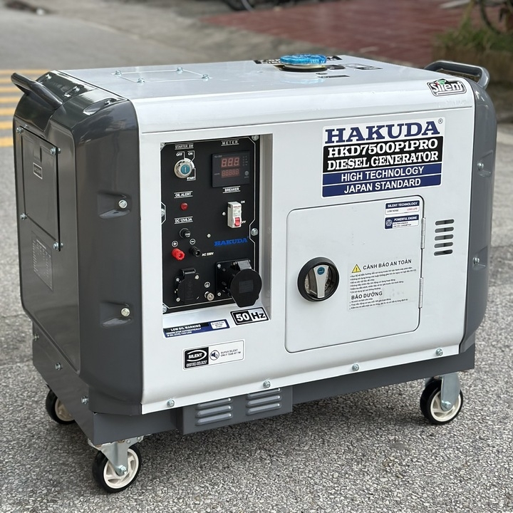 Máy phát điện chạy dầu 7KW HAKUDA HKD7500P1PRO siêu cách âm