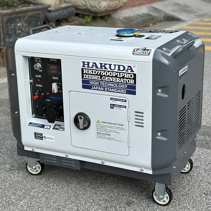 Máy phát điện chạy dầu 7KW HAKUDA HKD7500P1PRO siêu cách âm