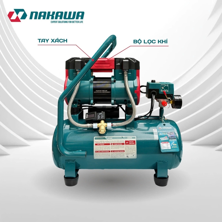 Máy nén khí không dầu tốc nhanh siêu êm 1.8HP NAKAWA NK-18H16L