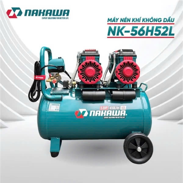 Máy nén khí không dầu tốc nhanh siêu êm NAKAWA 5.6HP NK-56H52L