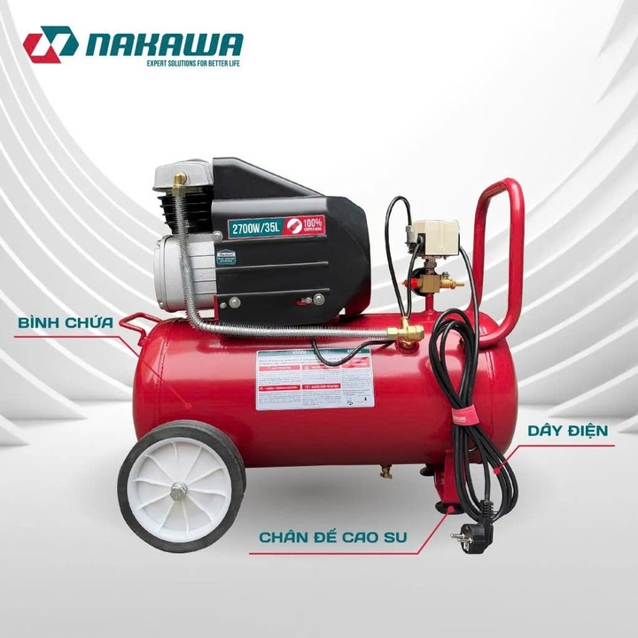 Máy nén khí đầu liền có dầu 3.6HP NAKAWA NK35PRO 35L