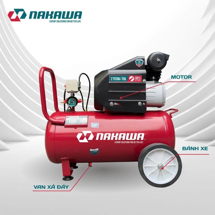 Máy nén khí đầu liền có dầu 3.6HP NAKAWA NK35PRO 35L