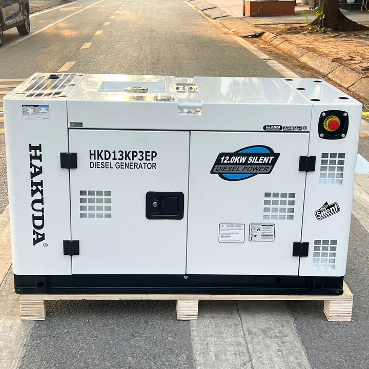 Máy phát điện chạy dầu HAKUDA 12KW HKD13KP3EP New 3 pha chống ồn