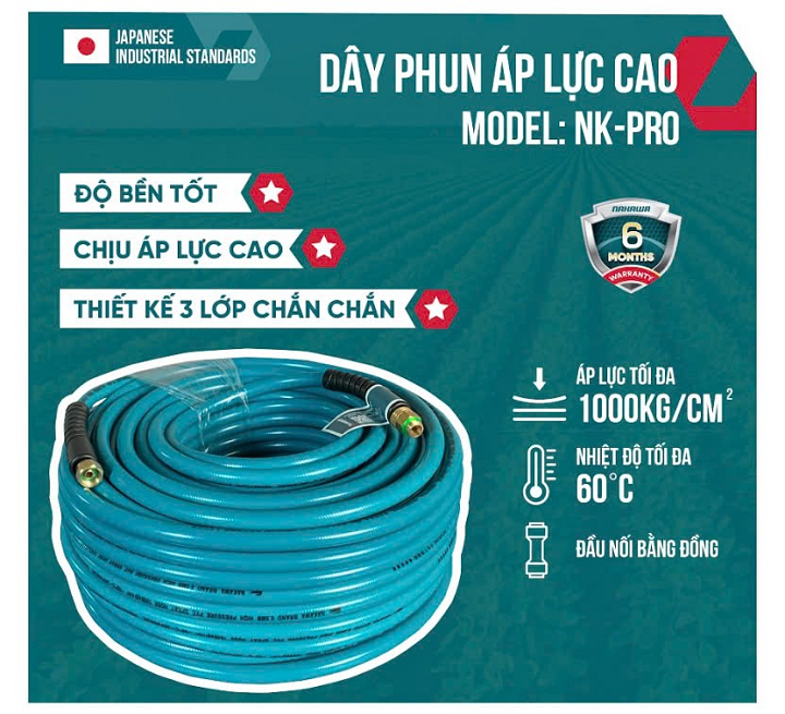 Dây phun rửa NAKAWA-PRO 8.5mm NK-100PRO