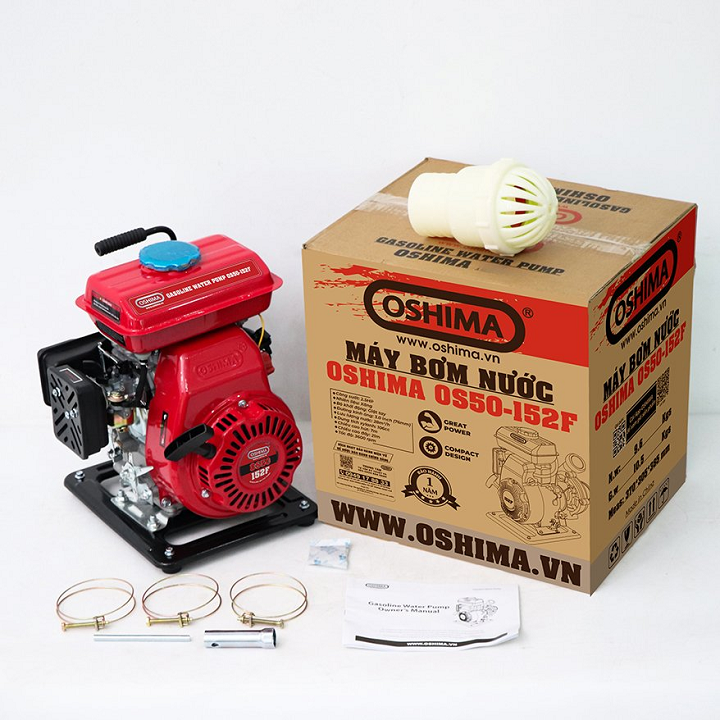 Máy bơm nước chạy xăng OSHIMA OS50-152F 2.5HP đỏ 4 thì