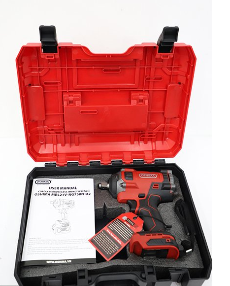Máy Mở Bu Lông Pin Lithium Oshima MBL21V-NG750N-D2 (Đã Bao Gồm Pin, Sạc)