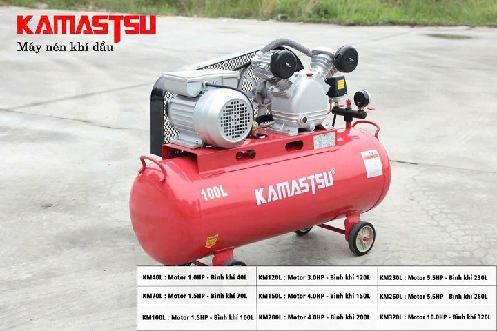 Máy nén khí dây đai KAMASTSU 4HP 150L KM150L