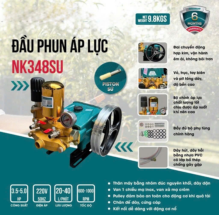 Đầu xịt áp lực NAKAWA 3.5HP NK-348SU