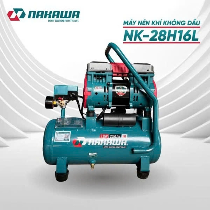 Máy nén khí không dầu tốc nhanh siêu êm NAKAWA 2.8HP NK-28H16L