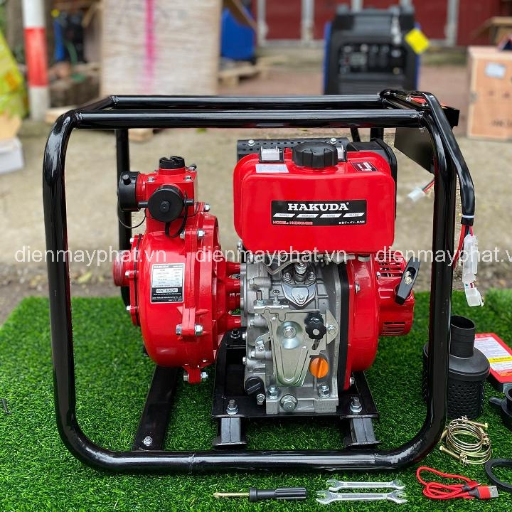 Máy bơm nước chạy dầu cao áp HAKUDA 6.5HP HKD50MBE có đề