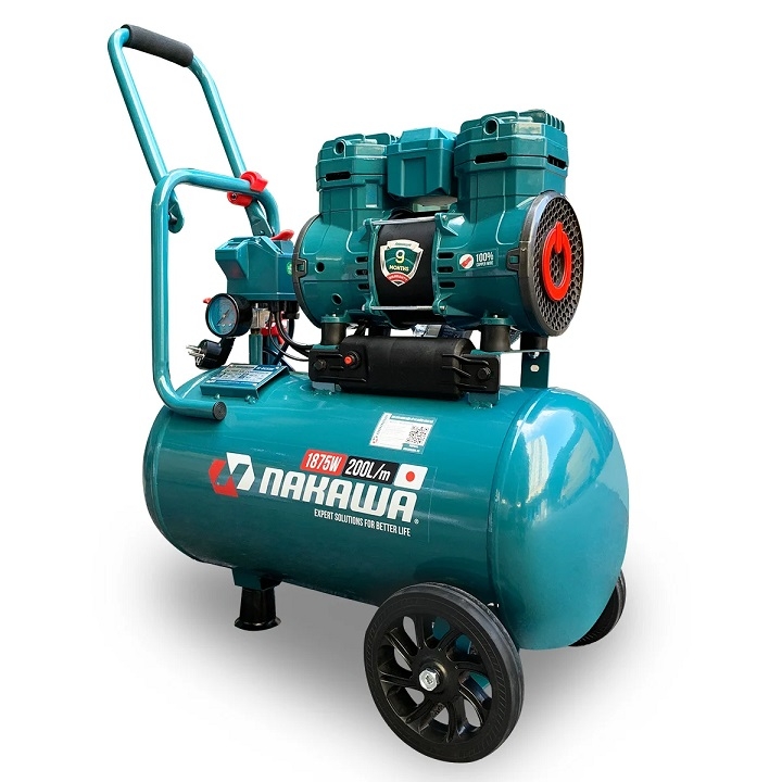 Máy nén khí không dầu tốc nhanh siêu êm NAKAWA NKBH2530E 30L