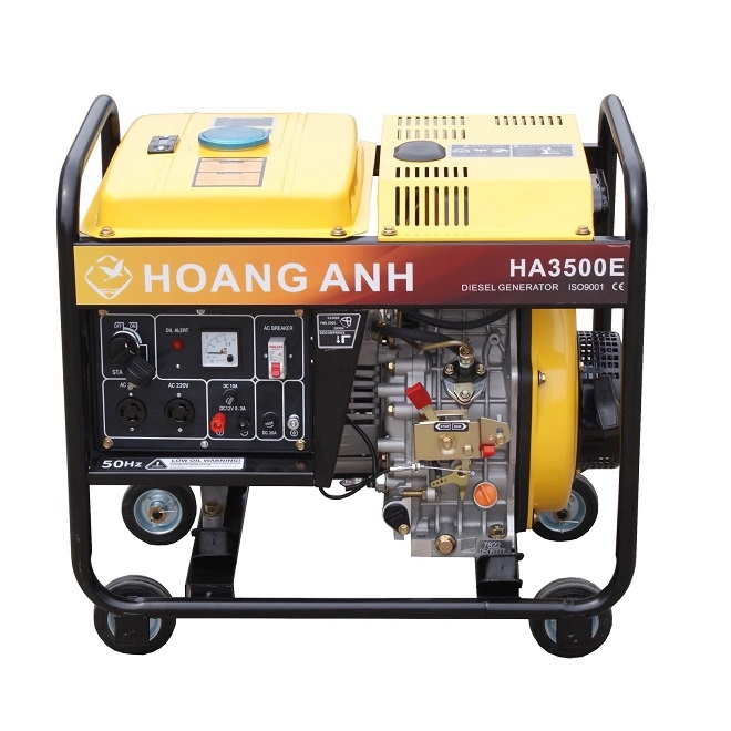 Máy Phát Điện Chạy Dầu Hoàng Anh 3Kw HA3500E Đề