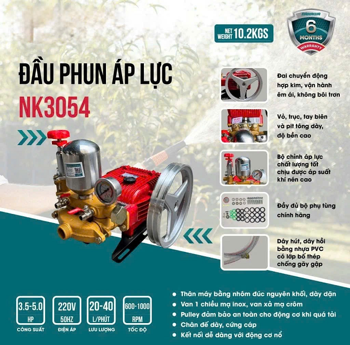 Đầu xịt áp lực NAKAWA 3.5HP NK-3054