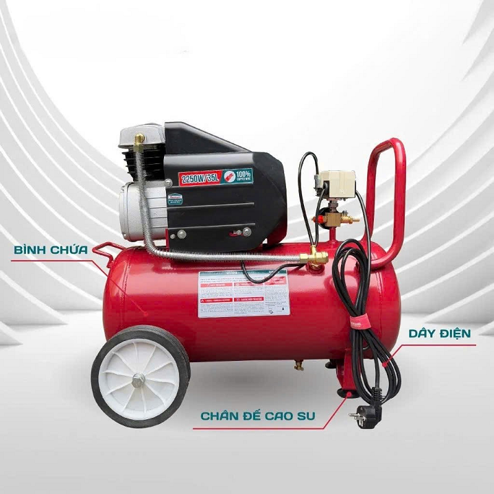 Máy nén khí đầu liền 2 tụ 3HP NAKAWA NK2T3035E 35L