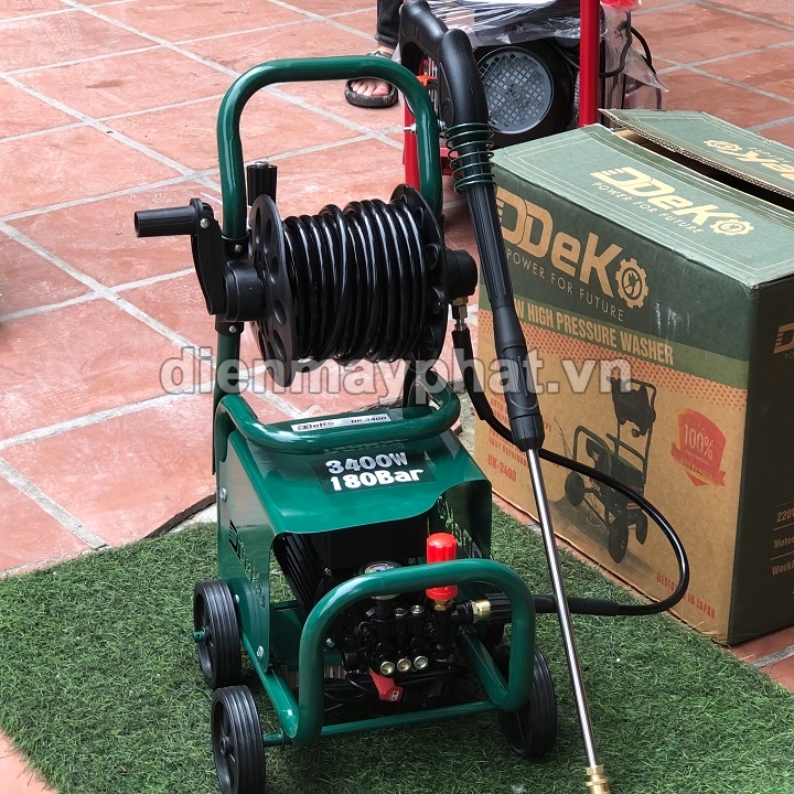 Máy Rửa Xe Gia Đình DDeko 3400W DK-3400 Rulo Cuốn