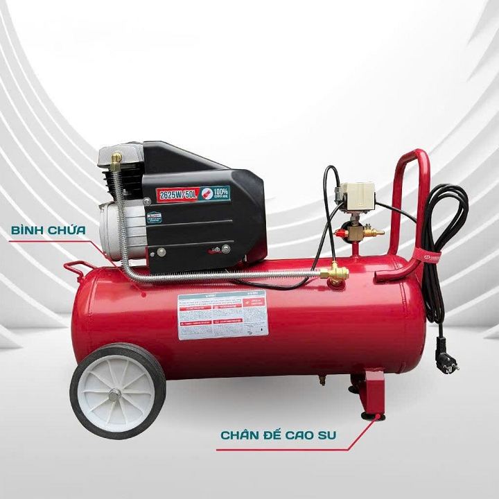 Máy nén khí đầu liền 2 tụ 3.5HP NAKAWA NK2T3550E 50L