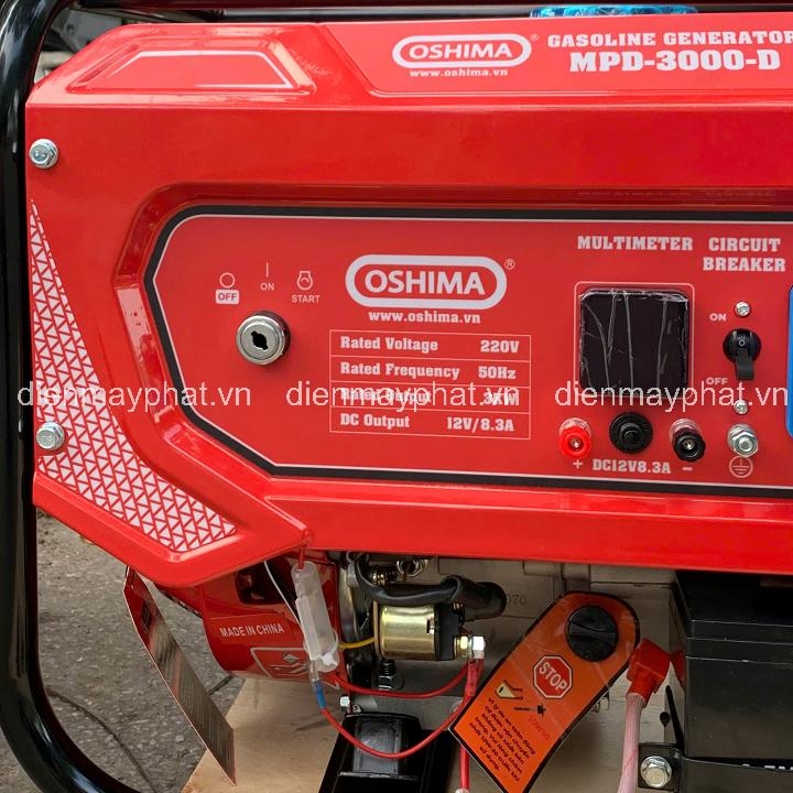 Máy phát điện chạy xăng OSHIMA MPD-3000-D 3KW đề