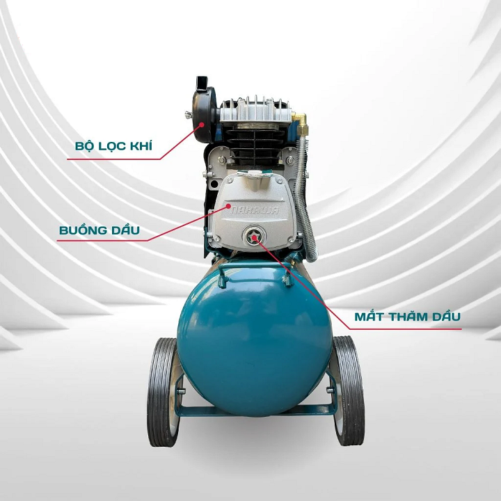 Máy nén khí đầu liền 2 tụ 3HP NAKAWA NK2T3035PRO 35L