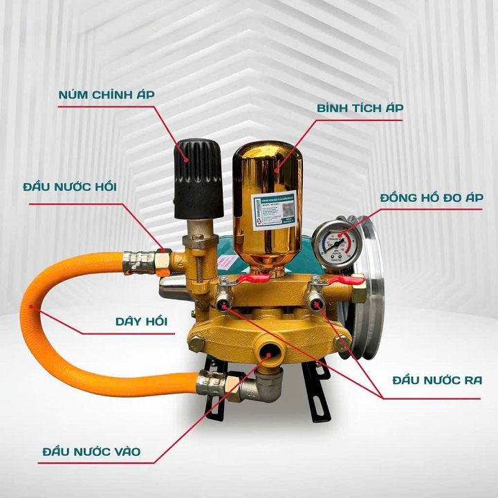 Đầu phun xịt áp lực 2HP NAKAWA NK-338SU sứ