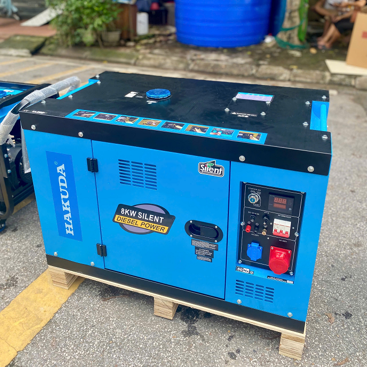 Máy phát điện chạy dầu 8KW HAKUDA HKD8000P3 380V đề