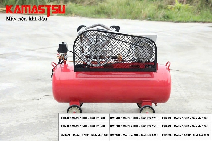 Máy nén khí dây đai KAMASTSU 10HP 320L KM320L