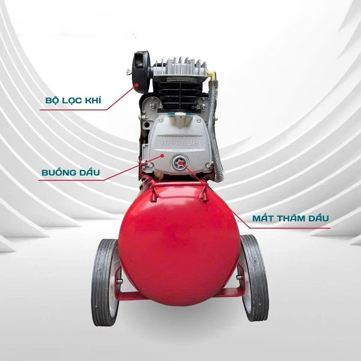 Máy nén khí đầu liền 2 tụ 3HP NAKAWA NK2T3035E 35L