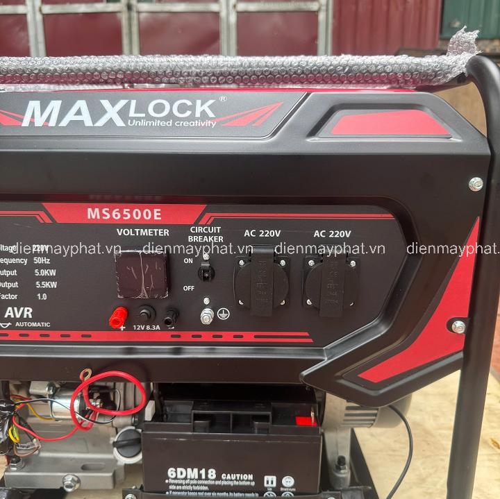 Máy phát điện chạy xăng MAXLOCK MS6500E 5KW có đề