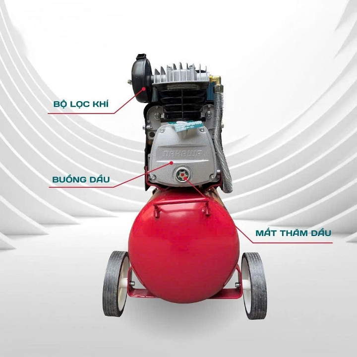 Máy nén khí đầu liền 2 tụ 2.5HP NAKAWA NK2T2530E 30L