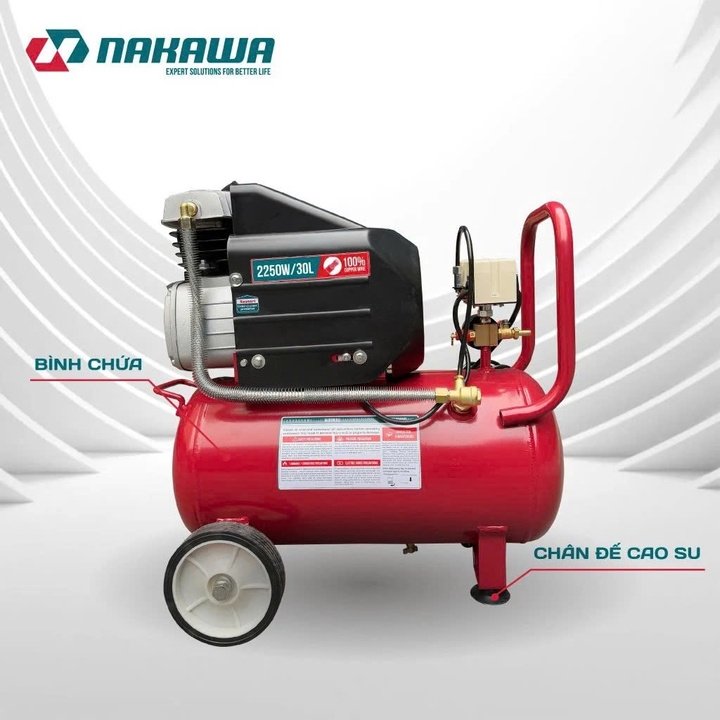 Máy nén khí đầu liền có dầu 3HP NAKAWA NK30PRO 30L