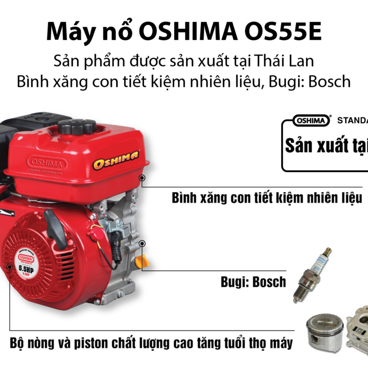Máy Nổ – Động Cơ Xăng Oshima 5.5HP OS55E