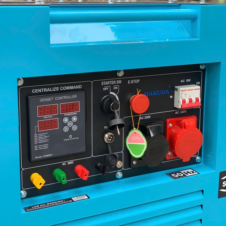 Máy phát điện chạy dầu diesel 15KW HAKUDA HKD15KP3PRO 3 pha có đề