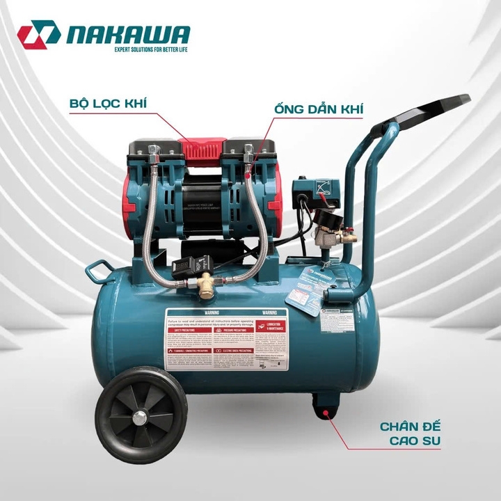 Máy nén khí không dầu tốc nhanh siêu êm NAKAWA 2.8HP NK-28H32L