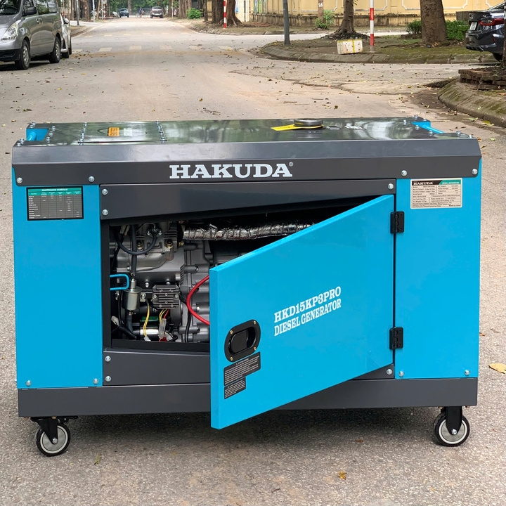 Máy phát điện chạy dầu diesel 15KW HAKUDA HKD15KP3PRO 3 pha có đề