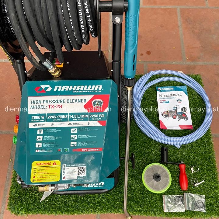 Máy Phun Rửa Xe Công Nghiệp 2.8KW Nakawa TX-28 2550PSI